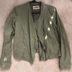 Forever 21 Olive Drap-Front Jacket